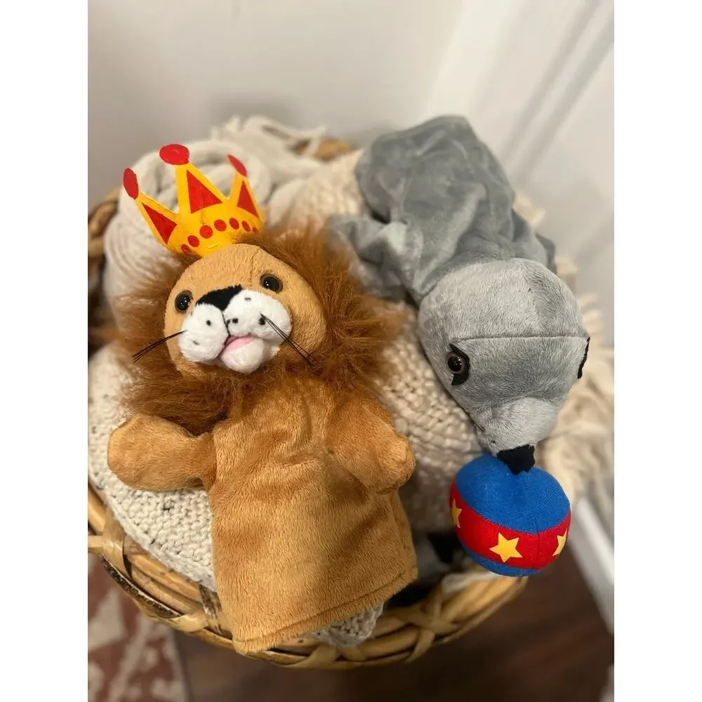 Restoration Hardware Baby & Child Circus Hand Puppets Lion Seal Set